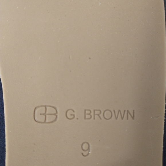 G.Brown Men\'s Leather And Suede Slippers, Blue, Men\'s Size 9, Shearling‎ Lined